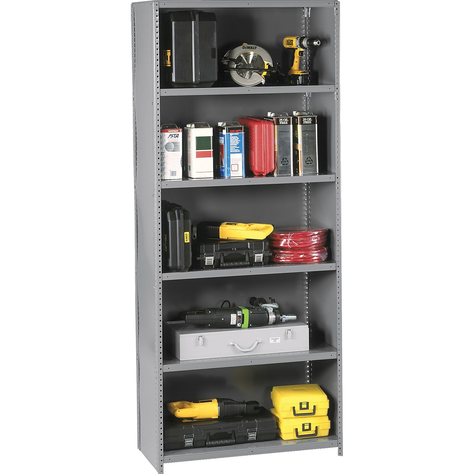 Tennsco Closed Starter 6-Shelf Shelving Unit, Supports 4,500 lb., Medium Grey, 87H x 36W x 12D (TNN-QC63612SMGY)