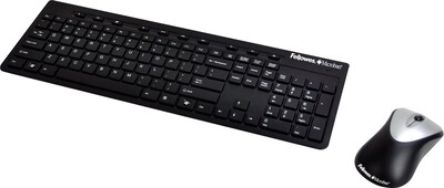 Fellowes Slimline Protection Wireless Keyboard and Mouse Combo, Black (9893601)