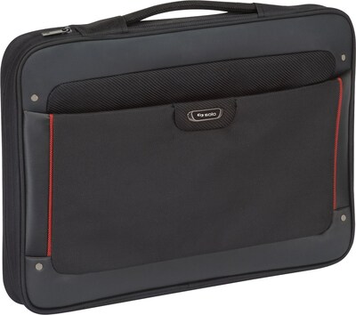 Solo New York Executive Laptop Briefcase, Black/Red Polyester (STL140-4)