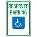 Accuform Signs 18 x 12 Aluminum Federal Sign RESERVED PARKING W/GRAPHIC, Green/Blue On White