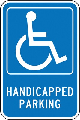 Accuform Reflective HANDICAPPED PARKING Parking Sign, 18 x 12, Aluminum (FRA227RA)