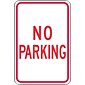 Accuform Signs 18" x 12" Reflective Aluminum Parking Sign "NO PARKING", Red On White