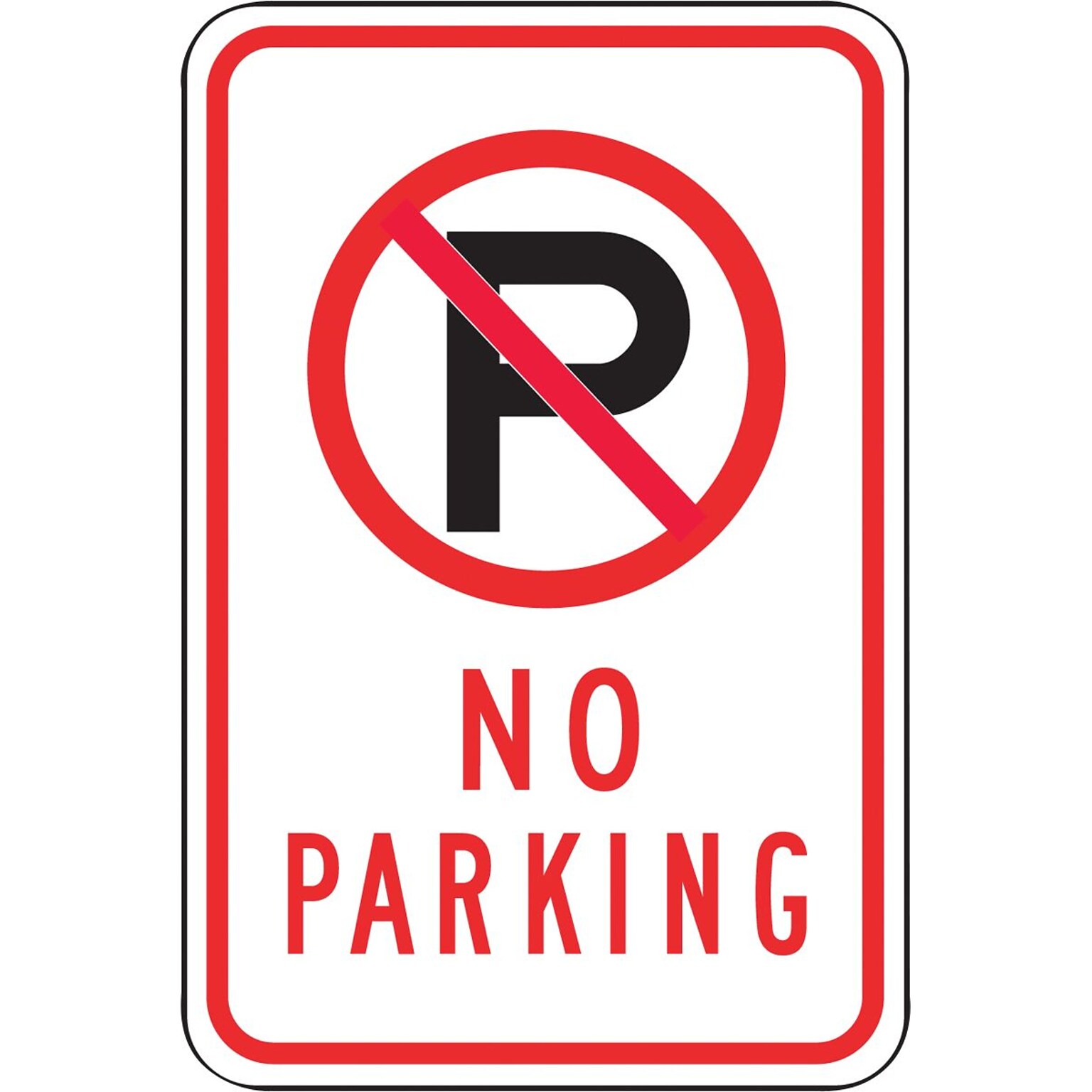 Accuform Reflective NO PARKING Parking Sign, 18 x 12, Aluminum (FRP116RA)