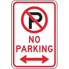 Accuform Reflective NO PARKING Parking Sign, 18 x 12, Aluminum (FRP117RA)