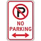 Accuform Reflective "NO PARKING" Parking Sign, 18" x 12", Aluminum (FRP117RA)