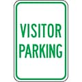 Accuform Signs 18 x 12 Reflective Aluminum Designated Parking Sign VISITOR.., Green On White