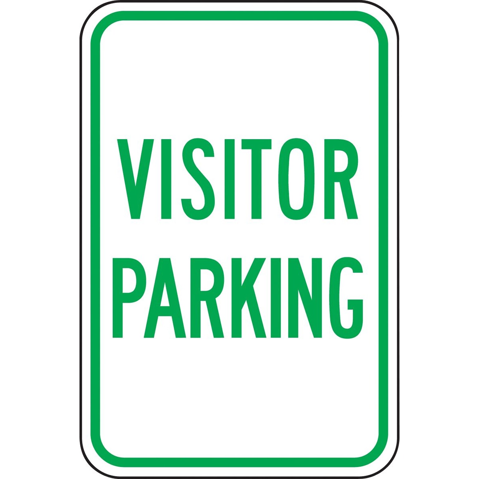 Accuform Reflective VISITOR PARKING Parking Sign, 18 x 12, Aluminum (FRP218RA)