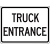 Accuform Signs® 18 x 24 Reflective Aluminum Facility Traffic Sign TRUCK ENTRANCE, Black On White