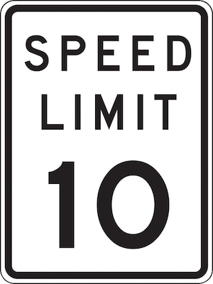 Accuform Reflective SPEED LIMIT 10 Speed Control Sign, 24 x 18, Aluminum (FRR22410RA)