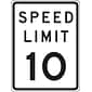 Accuform Reflective "SPEED LIMIT 10" Speed Control Sign, 24" x 18", Aluminum (FRR22410RA)