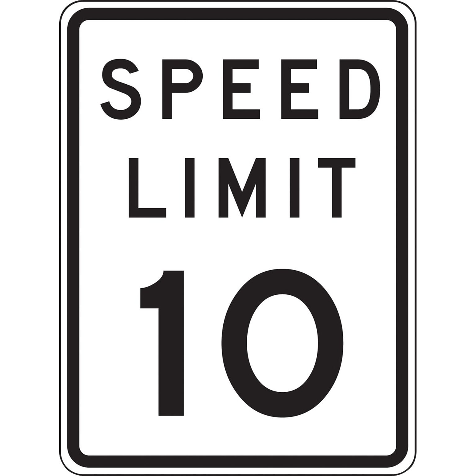 Accuform Reflective SPEED LIMIT 10 Speed Control Sign, 24 x 18, Aluminum (FRR22410RA)
