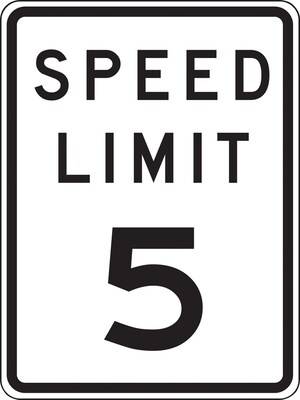 Accuform Prismatic Reflective SPEED LIMIT 5 Speed Control Sign, 24 x 18, Aluminum (FRR2245HP)