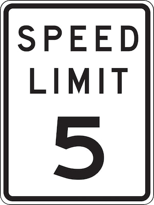 Accuform Prismatic Reflective SPEED LIMIT 5 Speed Control Sign, 24 x 18, Aluminum (FRR2245HP)