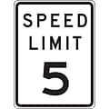 Accuform Prismatic Reflective SPEED LIMIT 5 Speed Control Sign, 24 x 18, Aluminum (FRR2245HP)