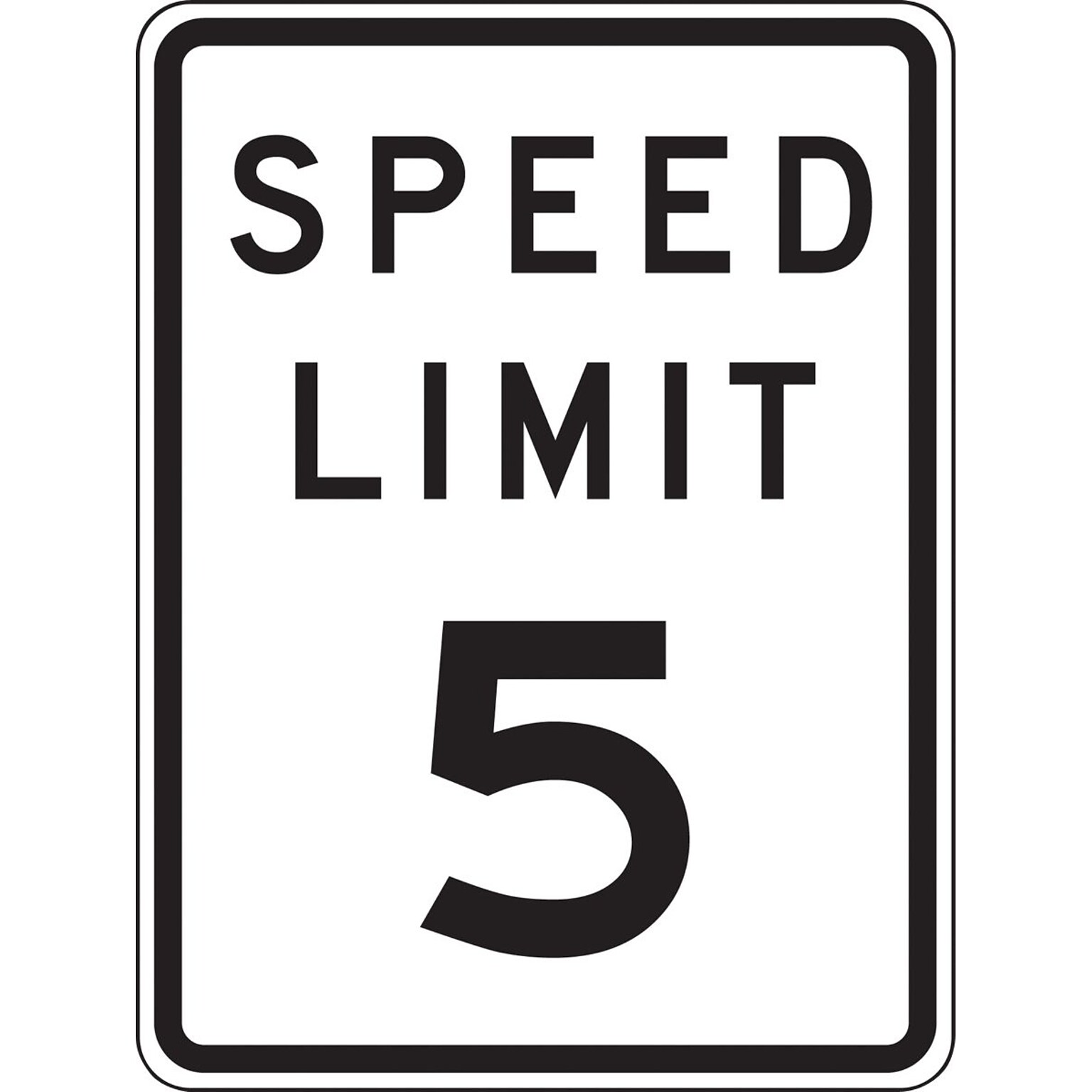 Accuform Reflective SPEED LIMIT 5 Speed Control Sign, 18 x 12, Aluminum (FRR2185RA)
