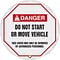 Accuform Signs® 20 Vinyl ANSI Steering Wheel Cover DANGER DO NOT START.., Black/Red On White