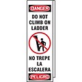 Accuform Signs® Ladder Shield™ 87 x 13 Vinyl Bilingual Wrap DANGER DO NOT.., Red/Black On White