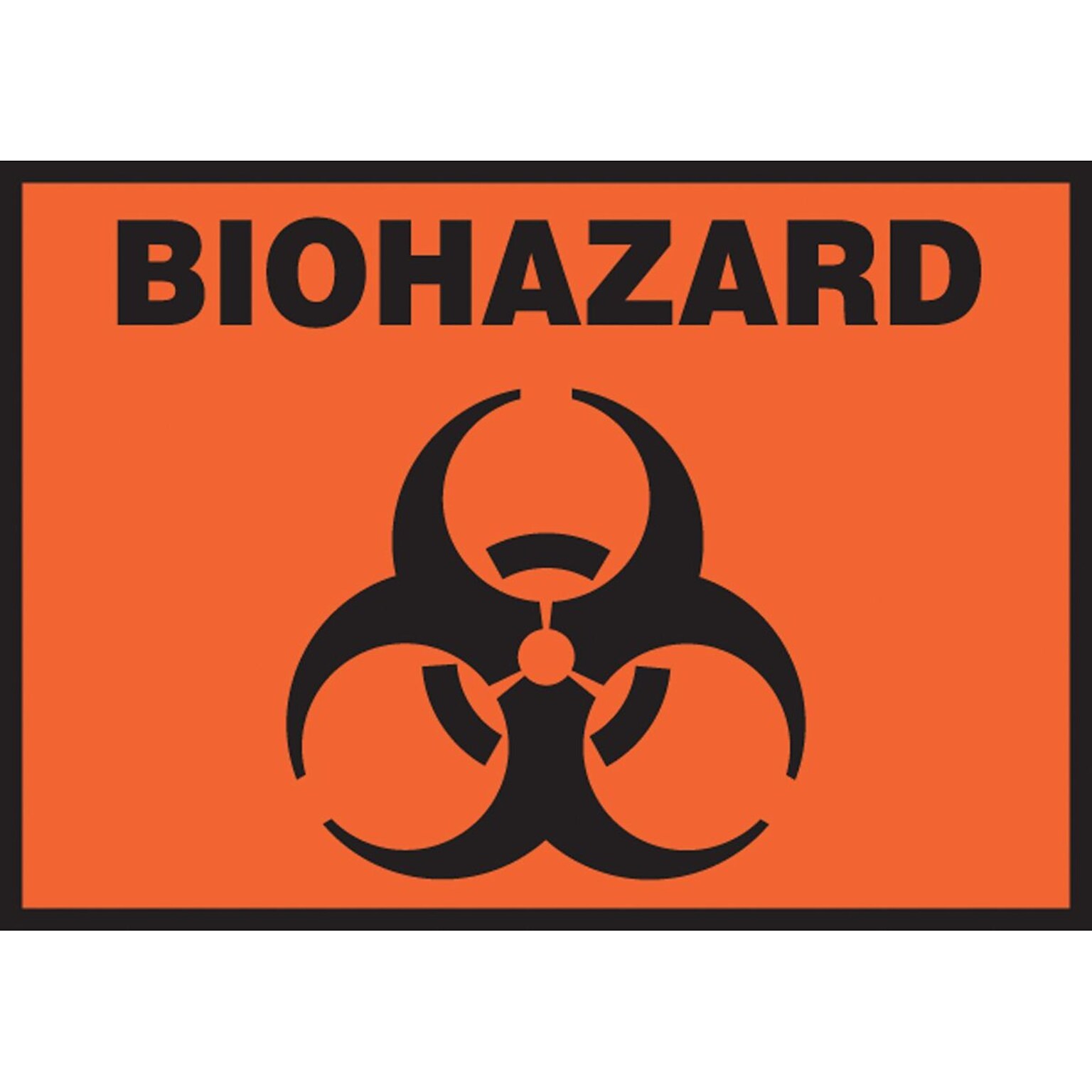 Accuform 3 1/2 x 5 Adhesive Vinyl Safety Label BIOHAZARD, Black On Orange, 5/Pack (LBHZ506VSP)