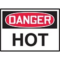 Accuform Signs® 3 1/2 x 5 Adhesive Vinyl Safety Label DANGER HOT, Red/Black On White, 5/Pack