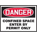Accuform Signs® 3 1/2 x 5 Adhesive Vinyl Safety Label DANGER.. ENT.., Red/Black On White, 5/Pack