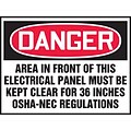 Accuform Signs® 3 1/2 x 5 Adhesive Vinyl Safety Label DANGER AREA.., Red/Black On White, 5/Pack