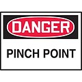 Accuform Signs® 3 1/2 x 5 Adhesive Vinyl Safety Label DANGER PINCH.., Red/Black On White, 5/Pack