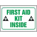 Accuform 3 1/2 x 5 Adhesive Vinyl Safety Label FIRST AID.., Green/Black On White, 5/Pack (LFSD50