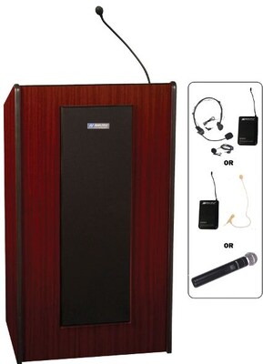 AmpliVox® Presidential Lecterns Wireless, Mahogany