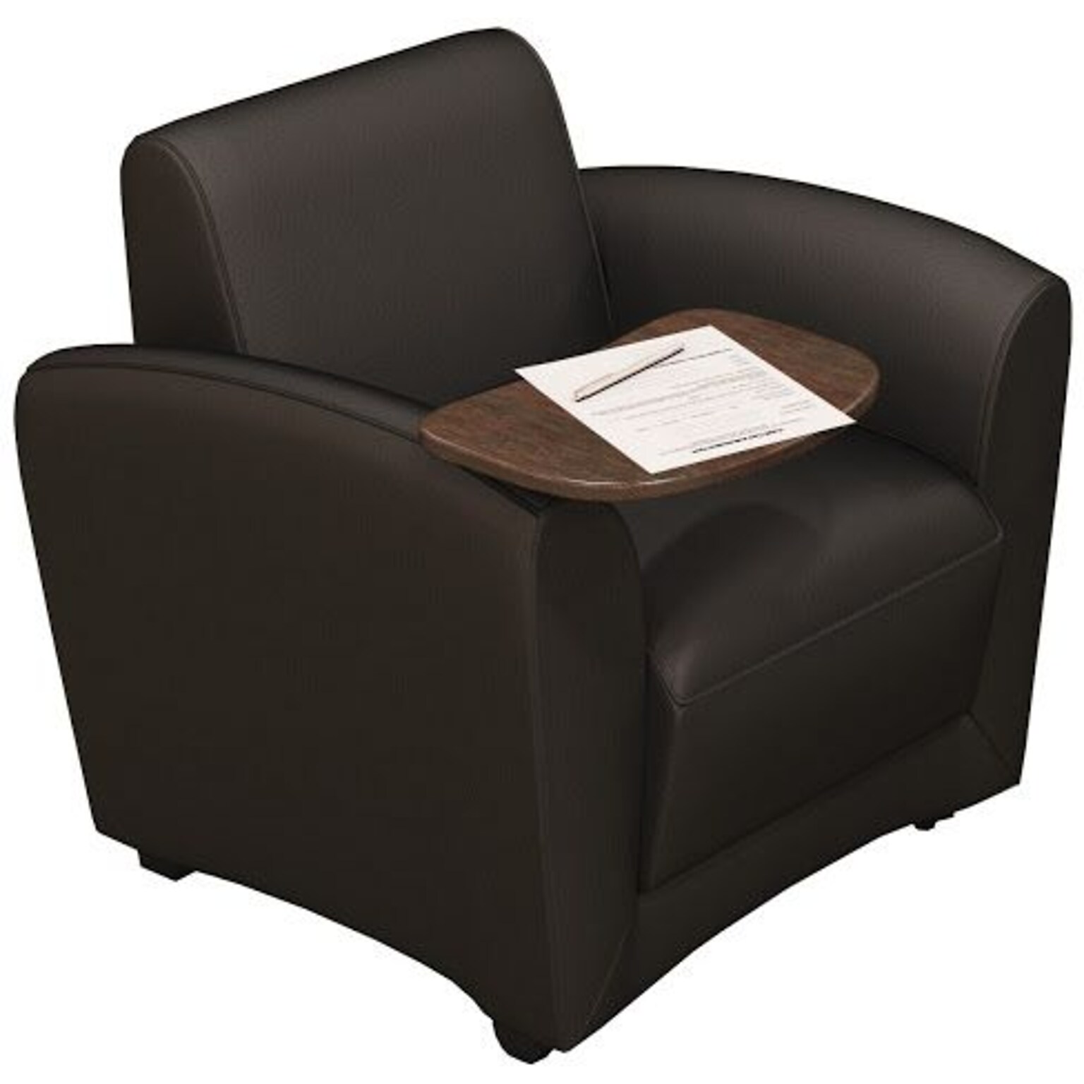 Safco Santa Cruz Leather Lounge Chair, Black (VCCMTBLK)