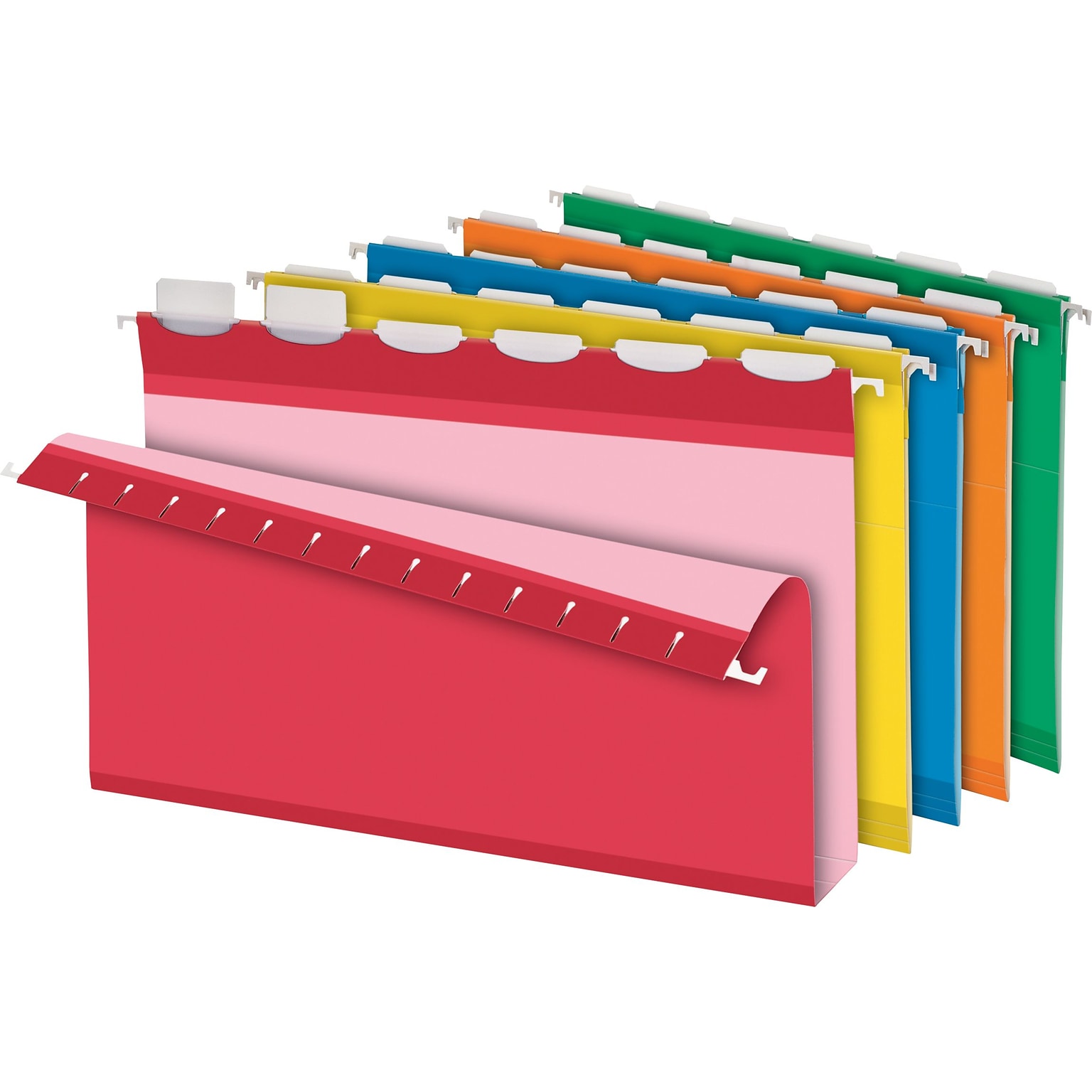 Pendaflex Ready-Tab Reinforced Recycled Hanging File Folder, 2 Expansion, 5-Tab Tab, Legal Size, Assorted Colors, 20/Box