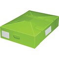 Plastic Storage Box; Under Bed, Collapsible, Lime, 2/Pack