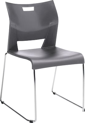 GIS Global Duet Polypropylene Armless Stacking Chair, Platinum, 4/Carton (TD6621CHPLT)