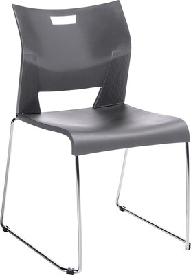 GIS Global Duet™ Armless Stacking Chair, Polypropylene Plastic, Platinum, Seat: 18W x 17 1/2D, Back: 18W x 16H