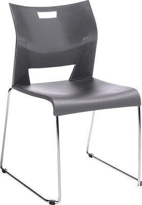 GIS Global Duet Polypropylene Armless Stacking Chair, Platinum, 4/Carton (TD6621CHPLT)