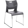 GIS Global Duet Polypropylene Armless Stacking Chair, Platinum, 4/Carton (TD6621CHPLT)