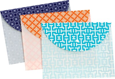 Globe-Weis File Pocket, Letter Size, Multicolor, 3/Pack (95195)