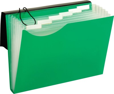 Globe-Weis® 7 Pocket Poly Expanding File, Letter, Green