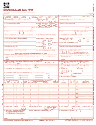 ComplyRight CMS-1500 Health Insurance Claim Forms (02/12), 8-1/2 x 11, Pack of 500 (CMS12LC500)