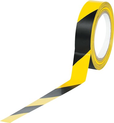 Tape Logic™ 1 x 36 yds. Striped Vinyl Safety Tape, Black/Yellow, 3/Pack