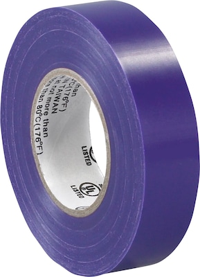 Tape Logic™ 3/4(W) x 20 yds(L) Vinyl Electrical Tape, Purple,  10/Pack