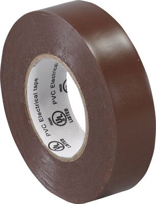 Tape Logic™ 3/4(W) x 20 yds(L) Vinyl Electrical Tape, Brown, 10/Pack