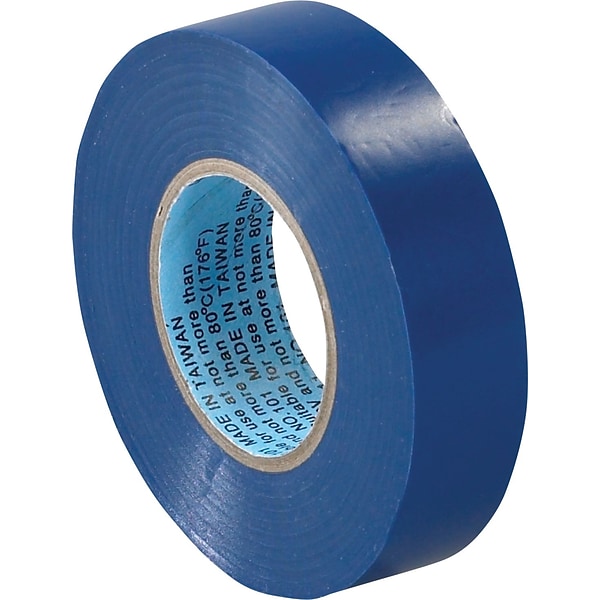 Tape Logic™ 3/4(W) x 20 yds(L) Vinyl Electrical Tape, Blue,  10/Pack