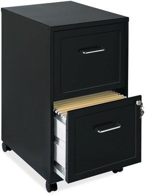 Lorell SOHO 2-Drawer Mobile File Cabinet, Black, Letter (16872)