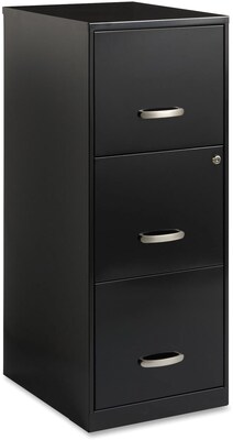 Photo 1 of Lorell SOHO 3-Drawer Vertical File Cabinet, Black, Letter (18573) *Minor Damages Dents and No Handle*
