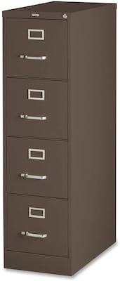 Lorell Fortress Series 4-Drawer Vertical File Cabinet, 15W x 26.5D x 52H, Medium Tone (LLR60155)