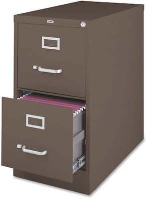 Lorell Fortress Series 2-Drawer Vertical File Cabinet, 15W x 26.5D x 28.4H, Medium Tone (LLR60156