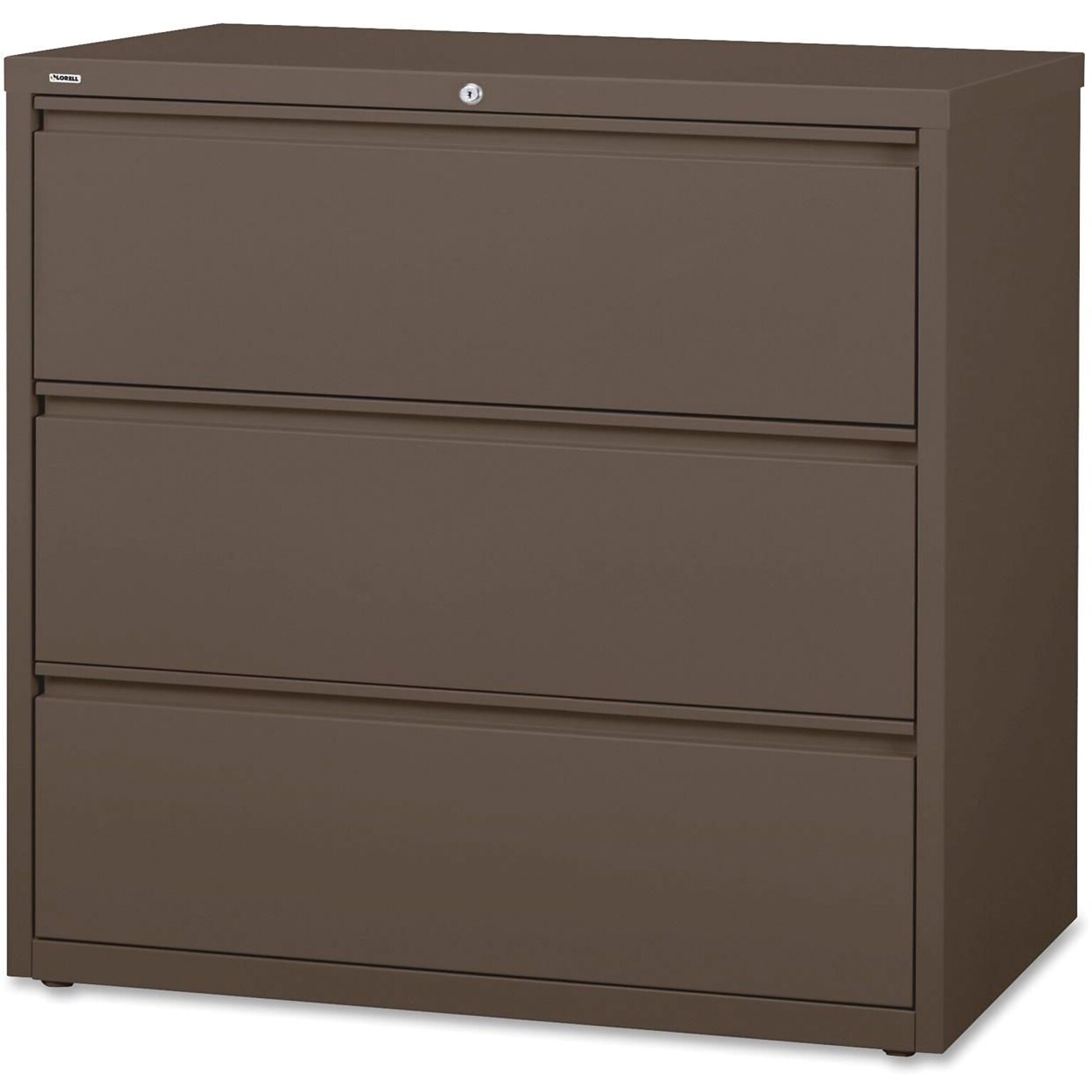 Lorell Fortress Series 3-Drawer Lateral File, 42W x 18.6D x 40.3H, Black (LLR60476)