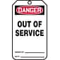 Accuform 5 3/4" x 3 1/4" PF-Cardstock Safety Tag "DANGER OUT OF SERVICE", Red/Black On White, 25/Pack (MDT246CTP)