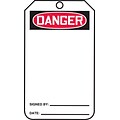 Accuform Signs® 5 3/4 x 3 1/4 Cardstock Blank Front & Back Tags DANGER.., Red/Black On White
