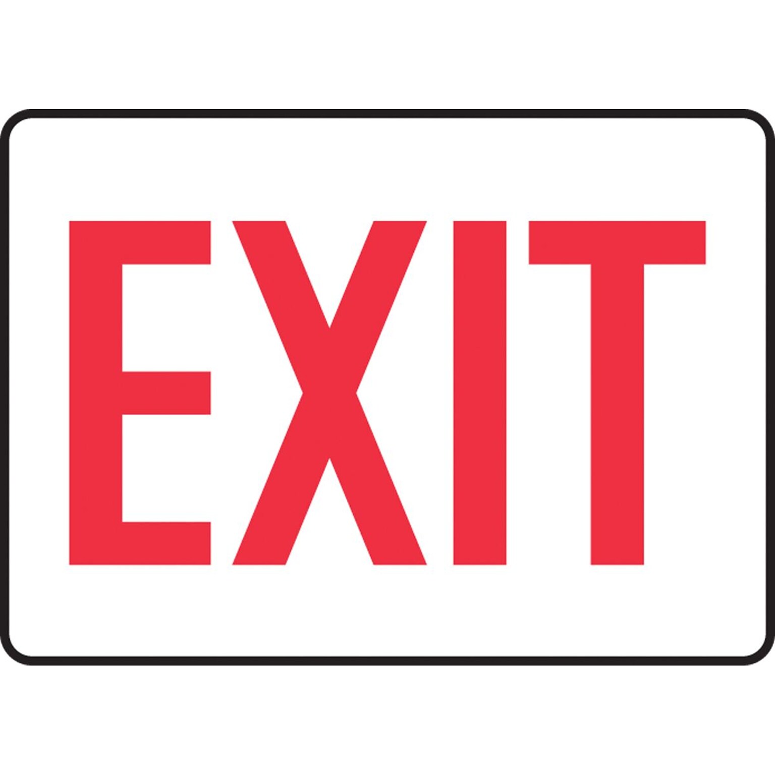 Accuform 10 x 14 Aluminum Safety Sign EXIT, Red On White (MEXT906VA)